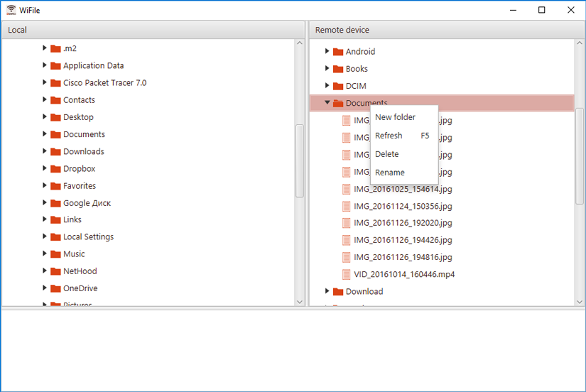 WiFile file system